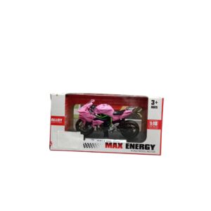Max Energy Alloy Sports Bike – Pink (1:18 Scale)